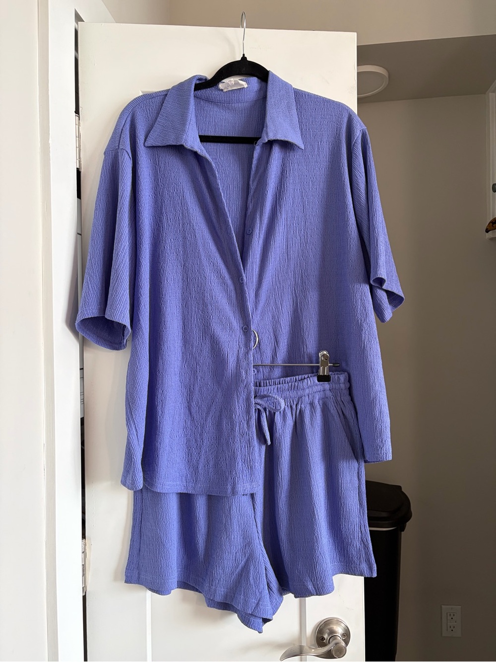 High Waist Women’s Shorts with Matching Shirt in Lavender - Lightweight Staple